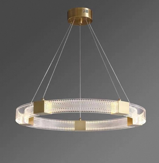 Люстра подвесная, медь, ПММА, SAMUEL 50*100, металл, LED