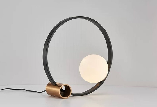 Настольная лампа CIRCLE 40*40, античная бронза, черный.