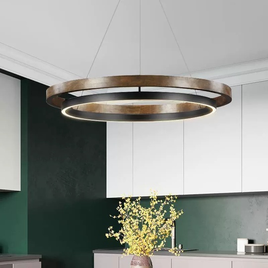 Светильник подвесной черный, коричневый Elyxen, металл, 60*95 см, LED