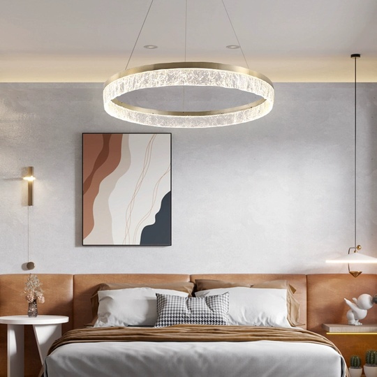 Люстра подвесная, медь, ПММА, ABDUL 40*8, металл, LED