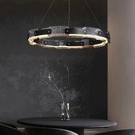 Люстра подвесная, черная, Elyndr, металл, 65*10 см, светодиодная, LED