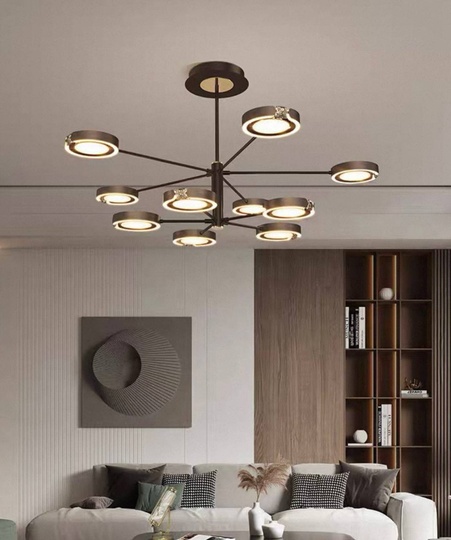 Люстра черная, FIONA металл, 100*54 см, светодиодная, LED