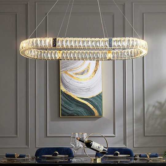 Люстра подвесная CEVHER 80*150 золотой, хрусталь, металл, LED.