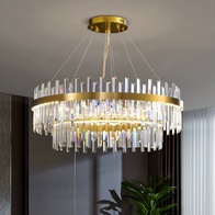 Люстра подвесная, медь, кристалл, GURBUZ 100*35, металл, LED.