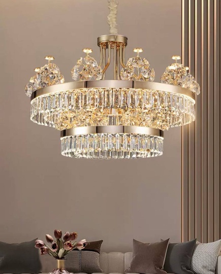 Подвесной светильник SULEYMAN 100*57, золотой, кристалл, металл,  LED.