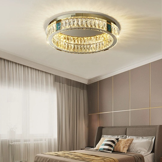 Люстра подвесная CENNET 80*12 золотой, хрусталь, металл, LED.