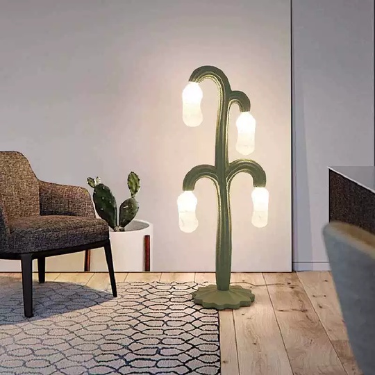 Торшер зеленый кактус Aurix, 36*140 см, LED, G9*4, стекловолокно, 10 Вт