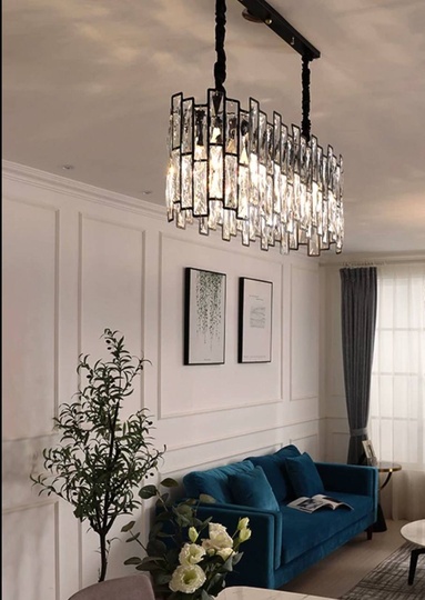 Люстра подвесная, черный, стекло, AYDOGAN 100*31, металл, E14.