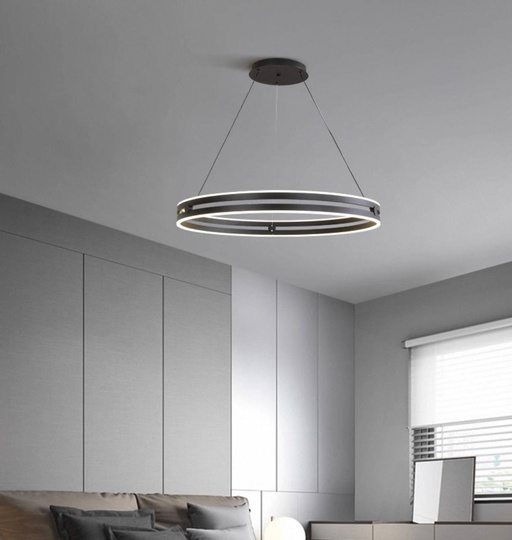 Светильник подвесной черный Elypz, металл, трос 120 см, 80*7.5 см, LED