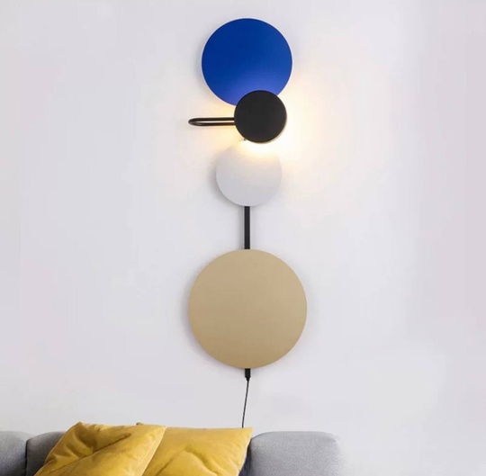 Настенный светильник, БРА HAKAN 18*55, синий, металл, LED.