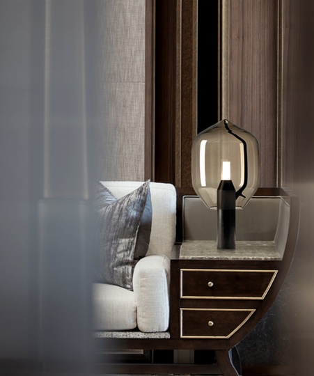 Черная настольная лампа LEDER, 25*48 см, G9, стекло, светодиодная