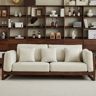 Прямой диван Sadie темный орех, ткань, 220*90*84 см