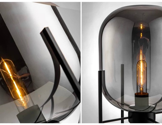 Настольная лампа CHAD 26*45, дымчато-серый, металл, Е21.