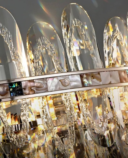 Подвесной светильник NAZAR 80*29, золотой, стекло, металл,  Е14.