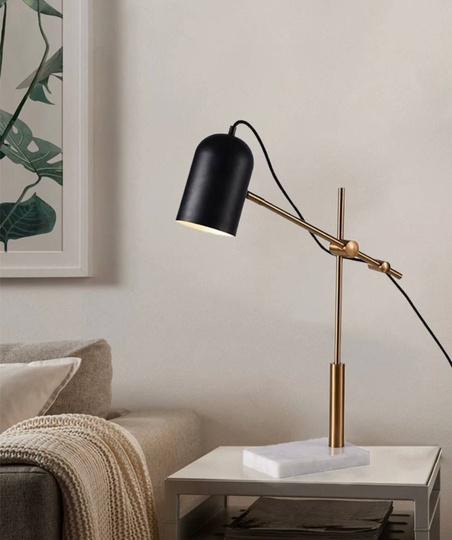 Настольная лампа MOVE 48*69, бронза, мрамор, металл.