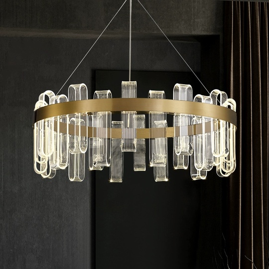 Светильник подвесной медный Evolqua, металл, трос 120 см, 40*30 см, LED