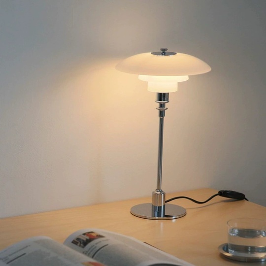 Настольная лампа BERT 45*65, серебро, стекло, Е14.