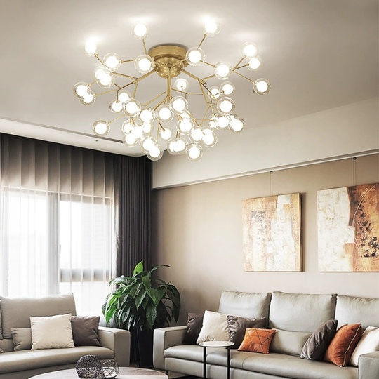 Люстра золотая Elomtra, металл, стекло 90*59 см, G4