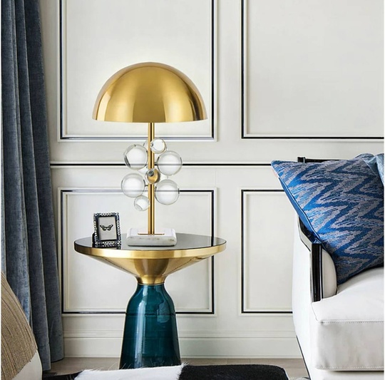 Настольная лампа SOSPESO 35*53, мрамор, кристалл, античная бронза