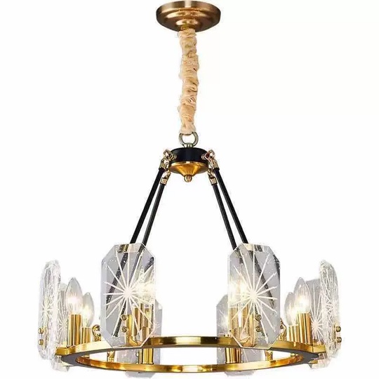 Светильник подвесной бронзовый Alarice, металл, кристалл, трос 50 см, 60*45 см, Е14