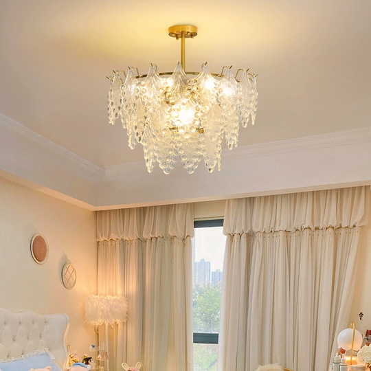 Люстра подвесная, медный, стекло, AYSUN 40*25, металл, E14.