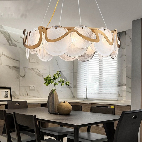 Люстра подвесная, медный, стекло, FREEDOM 80*25, металл, E14.