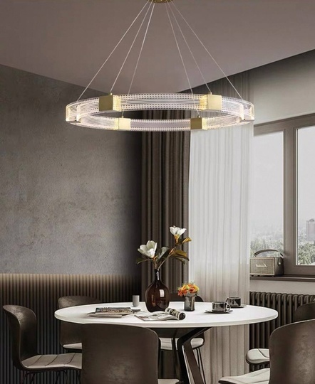 Люстра подвесная, медь, ПММА, SAMUEL 120*100, металл, LED