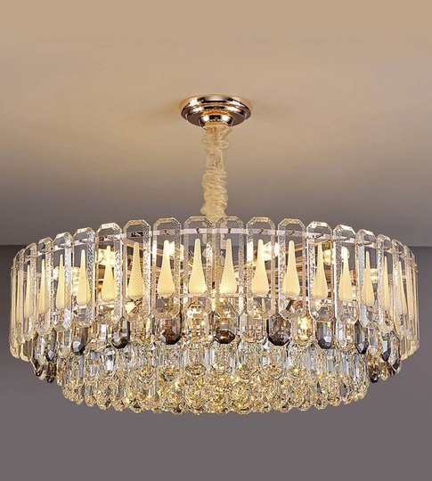 Люстра подвесная ASKARSU 100*25 золото, стекло, металл, Е14.