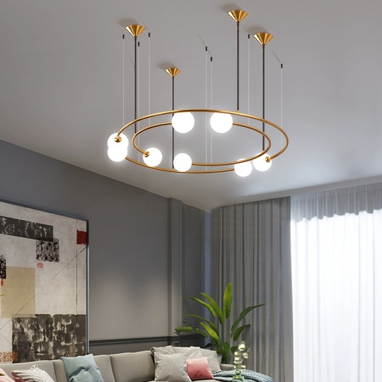 Люстра подвесная, стекло, золото, AIYUSH 110*65, металл, G9