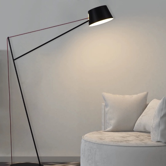 Торшер черный Elixora, 170*210 см, LED, E27, металл, 24 Вт