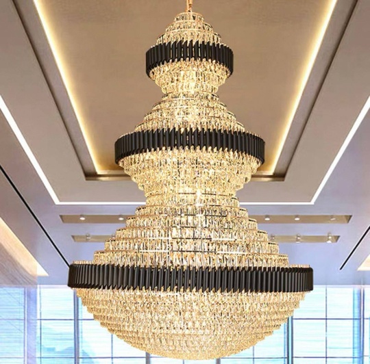 Люстра подвесная, золото, хрусталь, BUSTER  150*220 металл, E14.