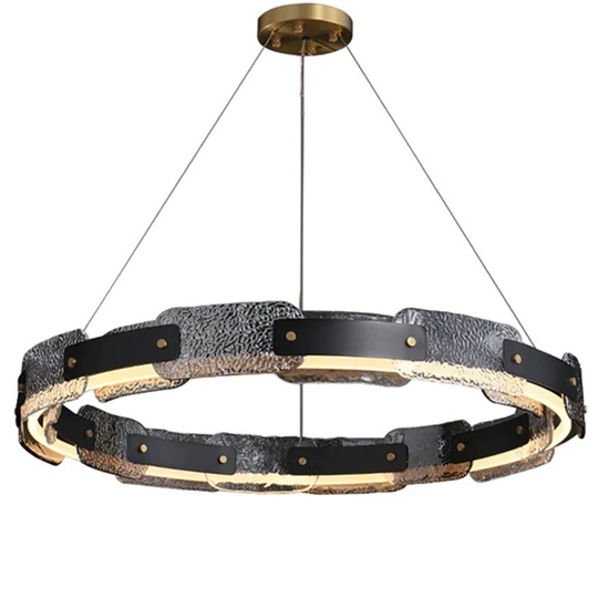 Люстра подвесная, черная, Elyndr, металл, 65*10 см, светодиодная, LED