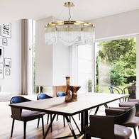 Люстра подвесная, золото, хрусталь, LATESHA 90*29, металл, E14.