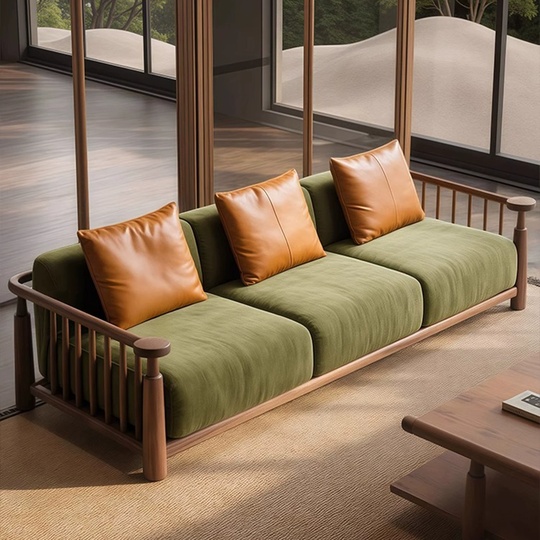 Прямой диван Charlotte ореховый, ткань, 240*85*78 см