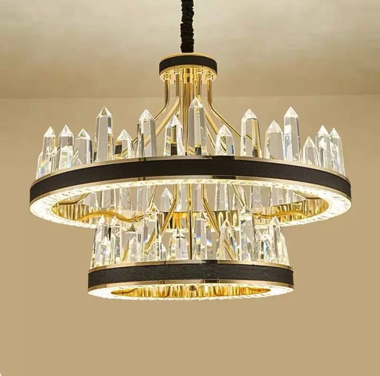 Люстра подвесная ALBENI 80*60 золото, кристалл, металл, LED.