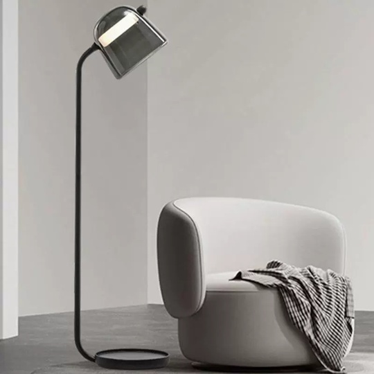 Торшер черный Glow, 33*33*160 см, LED, кнопка, металл, 15 Вт