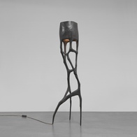 Торшер дерево CIRCUMSPECT WHITE, LED, 7 Вт, черный