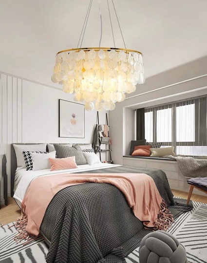 Люстра подвесная золотая Elyvor, металл, трос 50, 50*34 см, E14