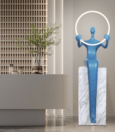 торшер голубой напольный Nordic Humanoid, светодиодный Led, стекловолокно