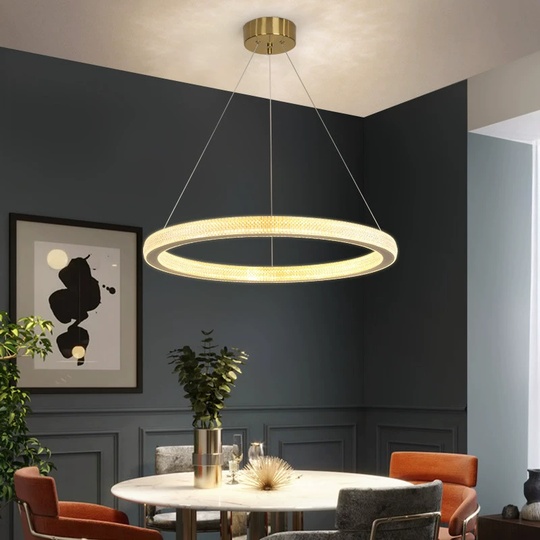 Люстра подвесная, медь, ПММА, SIMBA 80*4 металл, LED.