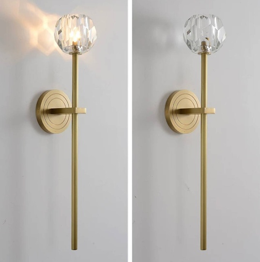 Настенный светильник, БРА, LEONNY 12*62, медный, металл, стекло, G9.