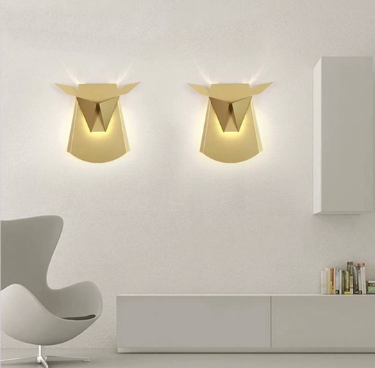 Настенный светильник, БРА GOKER 38*35, золотой, металл, LED.