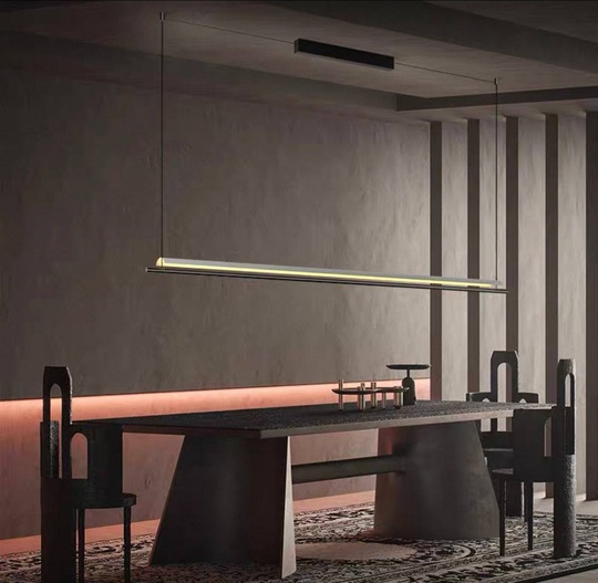 Люстра черная, белая Elystrin, металл, 150*13 см, светодиодная, LED