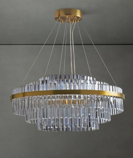 Люстра подвесная, бронза, хрусталь, VINTAGE 60*26, металл, LED.