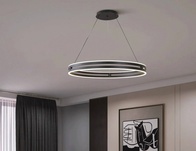 Светильник подвесной черный Elypz, металл, трос 120 см, 100*7.5 см, LED