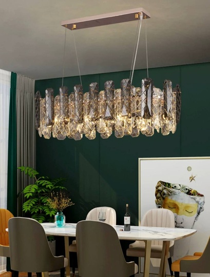 Люстра подвесная AKCA 100*22 дымчатый, стекло, металл, Е14.