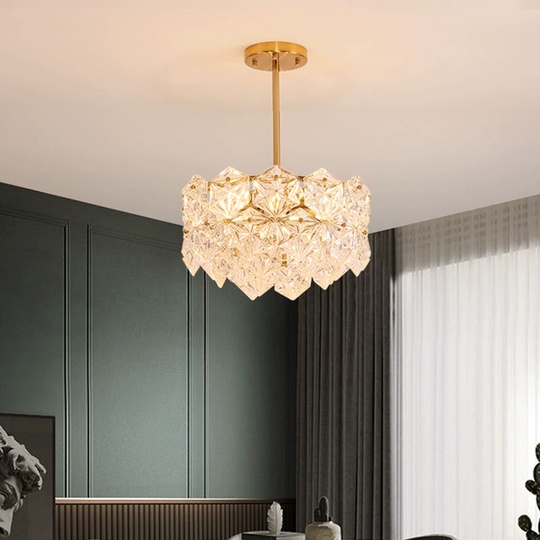 Люстра подвесная, медь, стекло, AZER 43*30, металл, Е14.