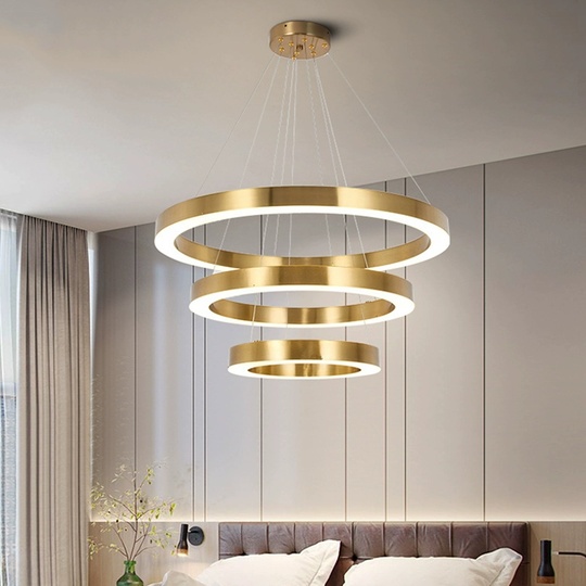 Люстра подвесная, медь, ПММА, HEZEL 40*60*80 металл, LED.