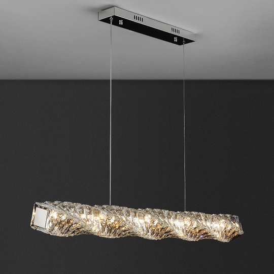 Люстра подвесная, хром, кристалл, ALVIN 100*12, металл, LED.