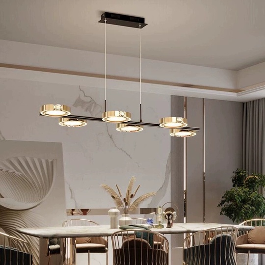 Люстра черная, золото  Elvraze, металл, 103*36 см, светодиодная, LED